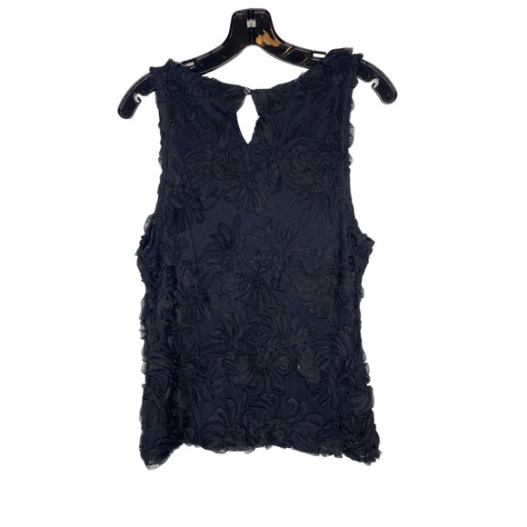 THE GAP WOMEN'S BLACK 3-D FLORAL SLEEVELESS TOP SZ M - Picture 2 of 3